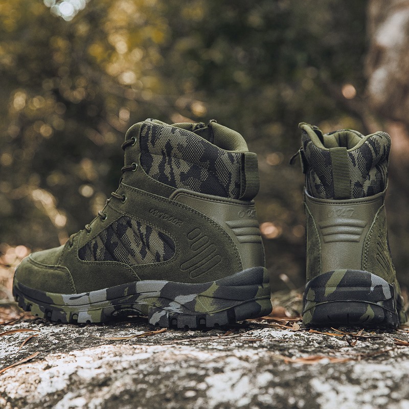 Leather Combat Tactical Boots Waterproof High Top Brown Black Green Genuine Leather Tactical Boots for Men - Image 5