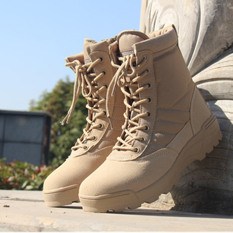 Men's military boots steel toe shoes anti-smash and anti-puncture outdoor adventure outdoor training tactical boots mountaineering boots - Image 4