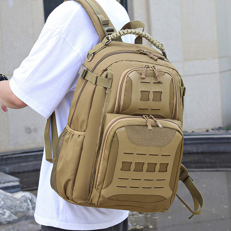Canvas Backpack Tactical Backpack Tactical Backpack Military Fan Hiking Commuting Travel Backpack Mountaineering Bag - Image 5