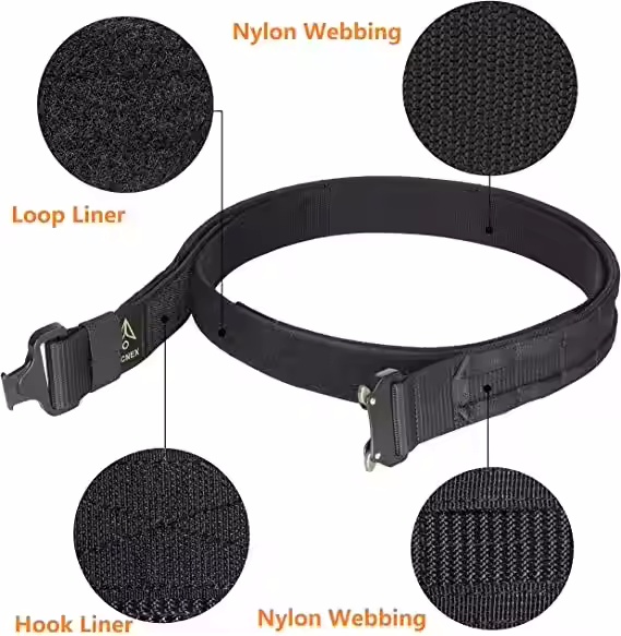 Hot-selling1000D Nylon Men Durable Outdoor Laser Cut Molle War Belt Heavy Duty Tactical Belt - Image 3