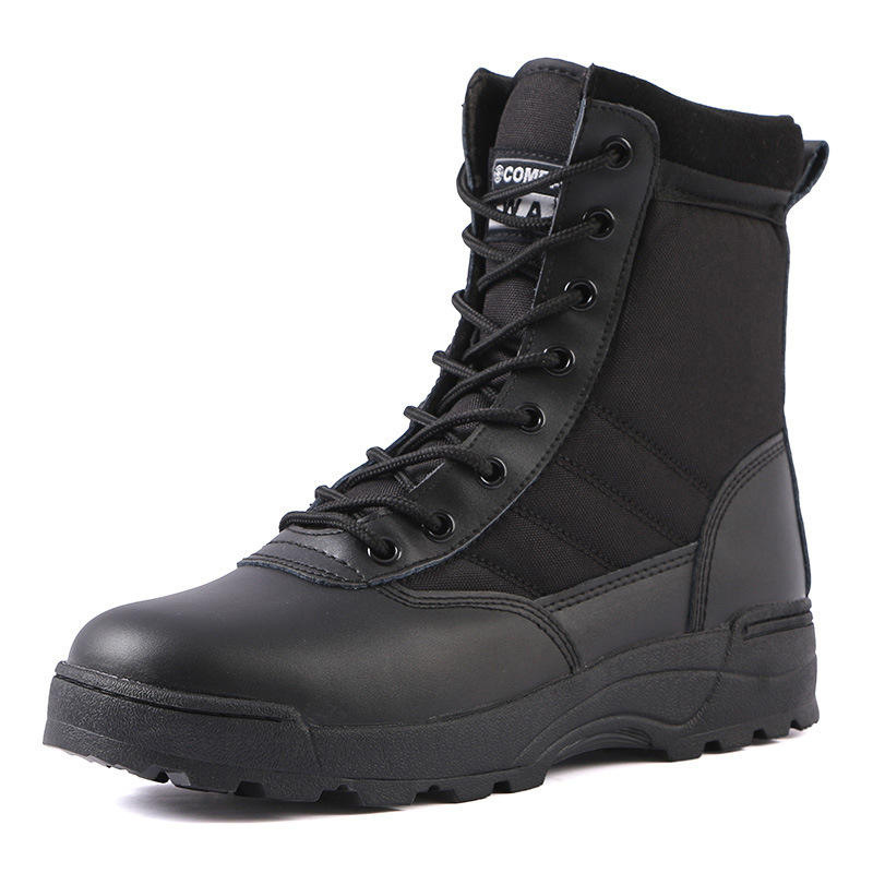 Anti Collision Steel Toe Tactical Combat Boots Anti Kick Outdoor Training Security guard Men's Boots