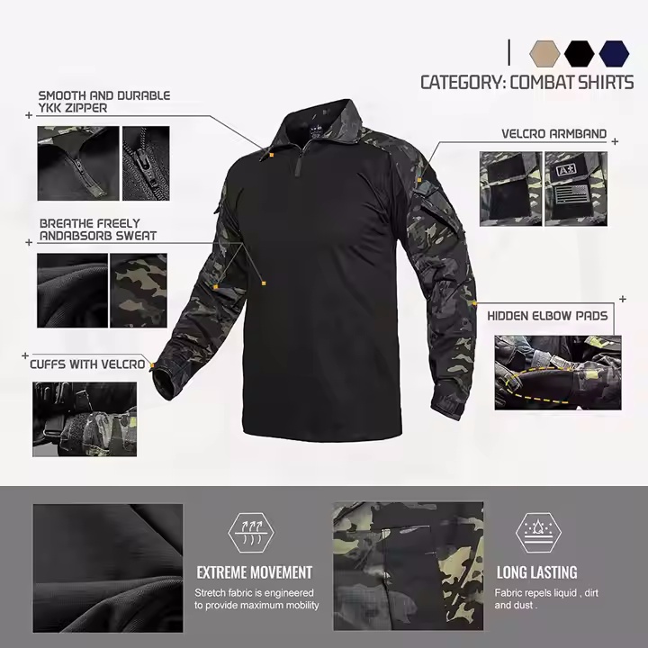 upgrade training camouflage clothing hunting uniform men's uniform color ball equipment suit with pads - Image 3
