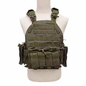 Camouflage Woodland Camo Tactical Vest Quick Release Molle Plate Carrier with Pouches