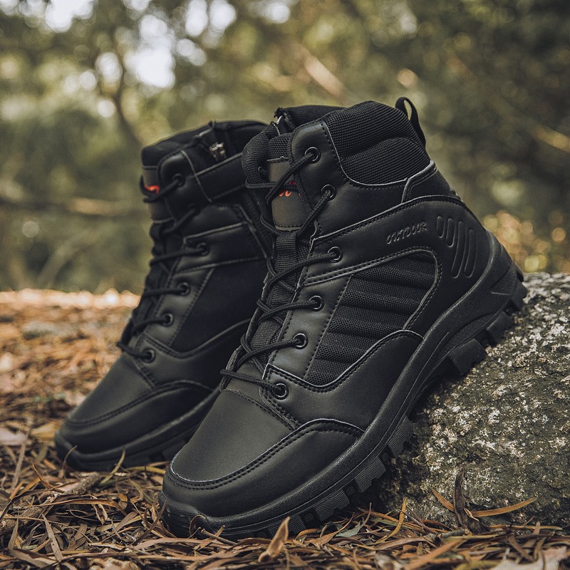 Leather Combat Tactical Boots Waterproof High Top Brown Black Green Genuine Leather Tactical Boots for Men