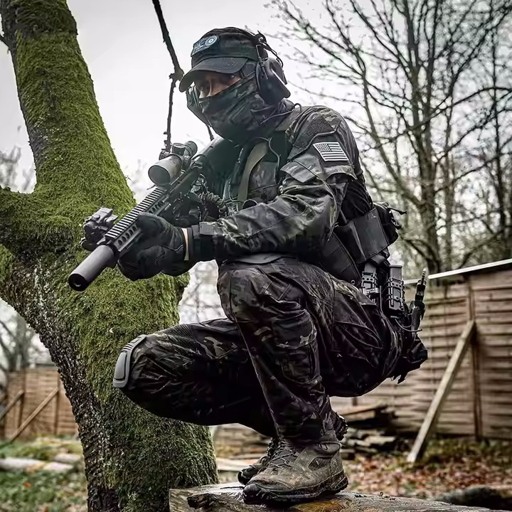 upgrade training camouflage clothing hunting uniform men's uniform color ball equipment suit with pads - Image 5