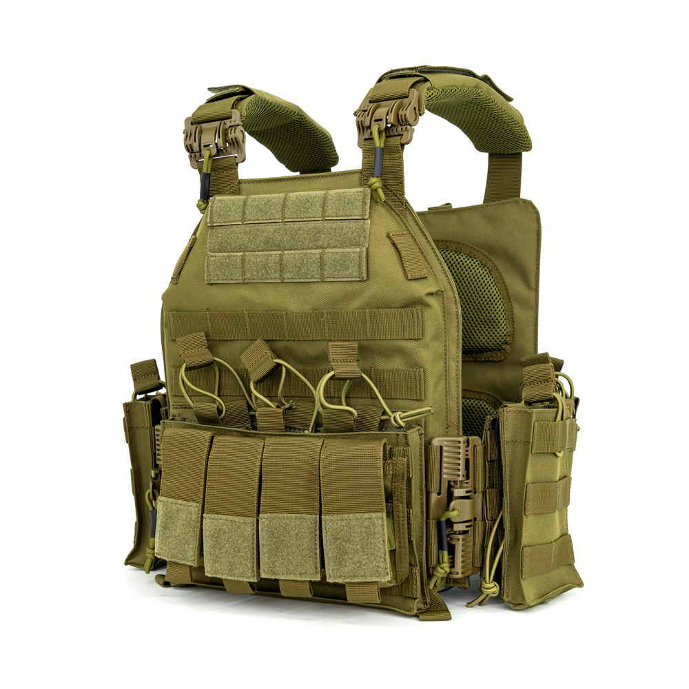 Military green laser quick-release IIIA bulletproof protection vest with side radiation protection lining