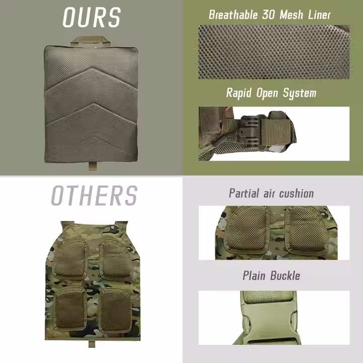Outdoor Camouflage Woodland Camo CP Color Quick Release Molle Tactical Vest Plate Carrier with Magazine Pouches - Image 6