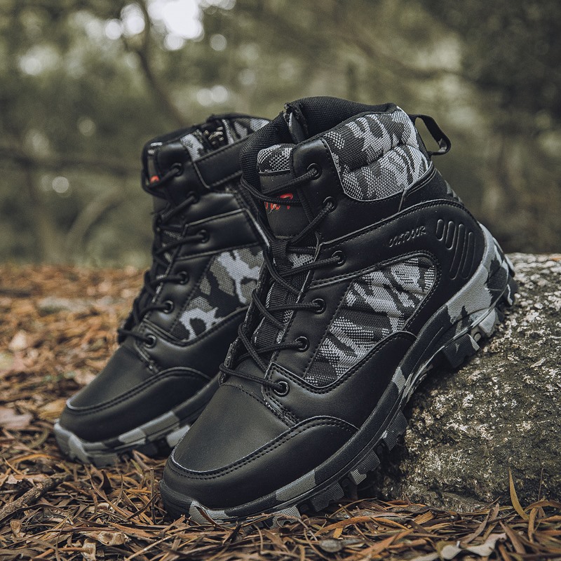 Leather Combat Tactical Boots Waterproof High Top Brown Black Green Genuine Leather Tactical Boots for Men - Image 4